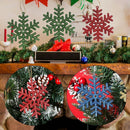 Christmas Tree Winter Ornaments Xmas Snow 10cm Plastic Snowflake Glitter Powder