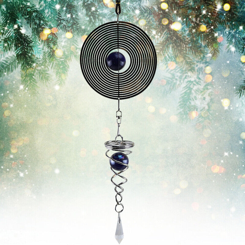 DIY Rotating Wind Chime Novelty Metal Hanging Sculpture Wind Chime Bell (B)