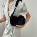 Fashion Autumn Winter Plush Underarm Bag Women Acrylic Chain Pure Color Handbags