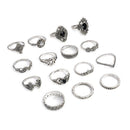 Fashion Women Boho Star Hand Accessories Rings Set Midi Finger Jewelry Moon