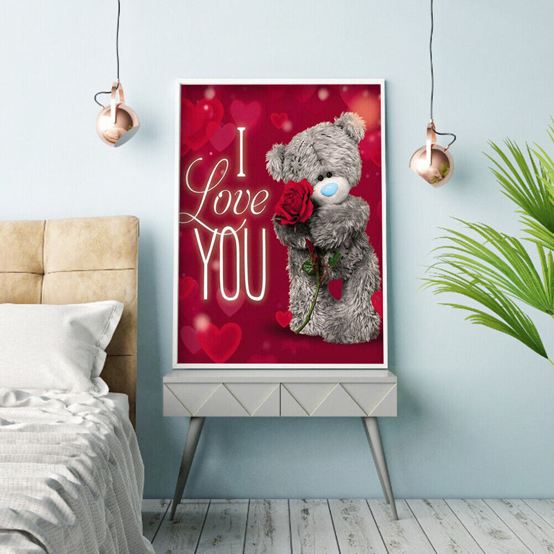 DIY Mosaic Rhinestone Painting Rose Bear Full Round Drill Diamond Picture Kit