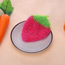 1pc Strawberry Floral Printed Dishcloth Polyester Fiber Dishrag(Rose Red)