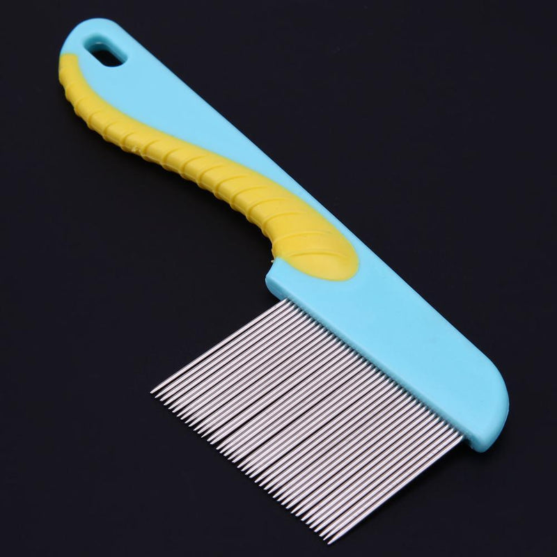 Stainless Steel Dog Dense Teeth Comb Pet Massage Grooming Silicone Handle