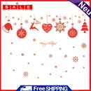 4pcs Christmas Wall Stickers Elk Snowflake Self-Adhesive PVC Removable Decals