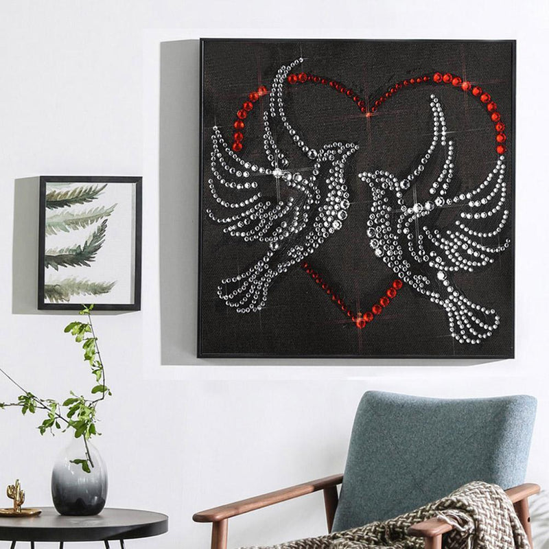 5D DIY Fluorescent Diamond Painting Pigeon Cross Stitch Embroidery Mosaic