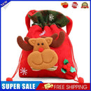 Xmas Candy Bag Flannel Xmas Gift Bag for Home Holiday Party Decor (Elk)