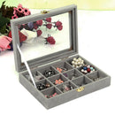 2017 Velvet Glass Jewelry Display Box Tray Holder Storage Box Organizer