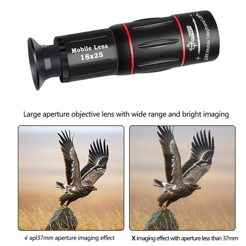 Telephoto HD Monocular Telescope - Waterproof Mobile Phone Camera Telescope