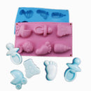 Silicone Cake Molds 6-Cavity Cartoon Pacifier Foot Mould DIY Baking Tray