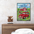 Canvas Painted Oil Paint By Numbers Red Car DIY Wall Art Modern Bedroom Decor