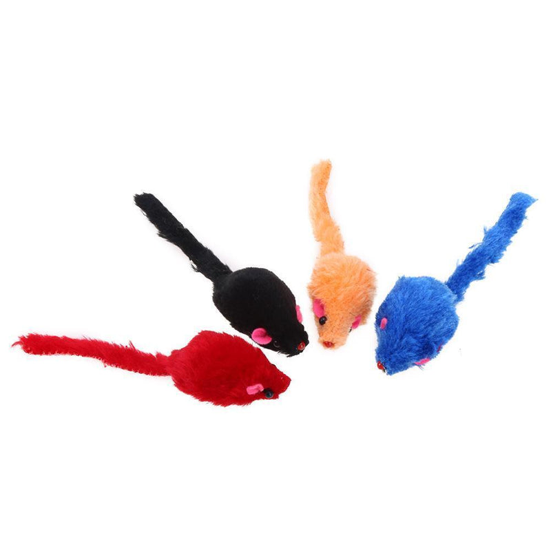 10pcs/lot Mini Colorful Cat Toys Plush False Mouse Toys for Cats Kitten