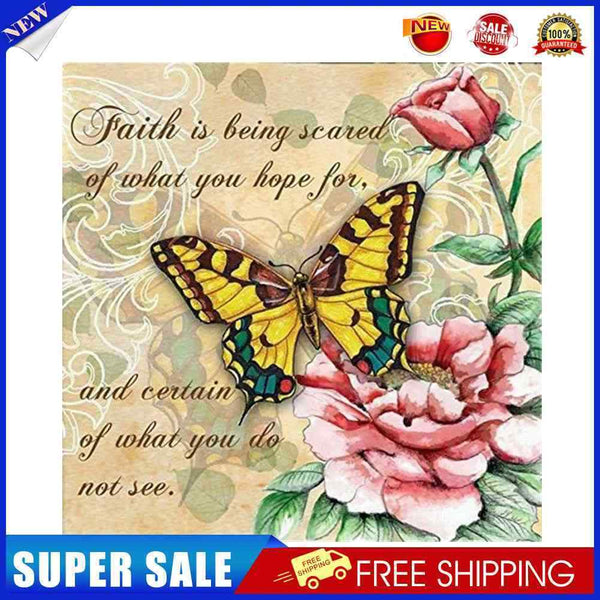 #A 5D Diamond Painting Butterfly and Flower Full Round Drill DIY Art Crafts Mo