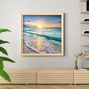 Full Embroidery Kits Seaside Sunset 11CT Stamped Needlework Home Decoration