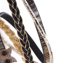 Unisex Multi-layer Bracelet Bangle Weaved Magnetic Buckle Jewelry(Black)