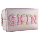 Portable Cosmetic Bag Case Toiletry Handbags Clutch Purse for Travel (Pink)