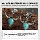 Retro Boho Bull Head Drop Dangle Earrings Western Turquoise Earring Jewelry