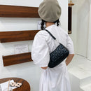 Retro Women Embossed Geometric PU Underarm Shoulder Bag Handbags (Black)