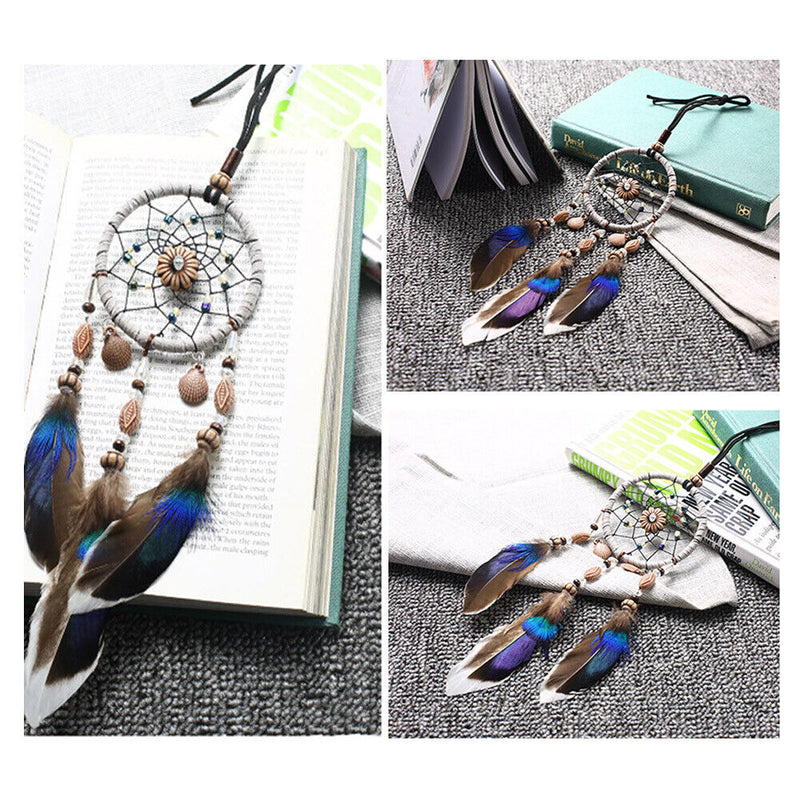 Feather Wind Chimes Dream Catcher Car Pendant Hanging Adornment Handmade Gi