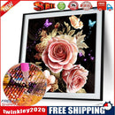 5D DIY Pink Rose Embroidery Diamond Painting Cross Stitch Kit Home Decor
