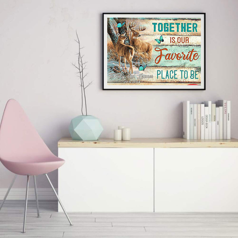 5D DIY Diamond Painting Kits Full Round Drill Elk Mosaic Wall Christmas Picture