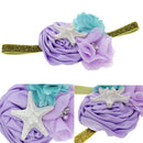 Ocean Starfis Mermaid Headband Elastic Chiffon Flower Starfish Hair Band