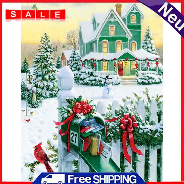 DIY Full Square Drill Snow Scenery 5D Diamond Painting Cross Stitch Mosaic Kits