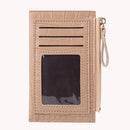 Retro Women PU Alligator Pattern Card Holder Contrast Color Wallet (Khaki)