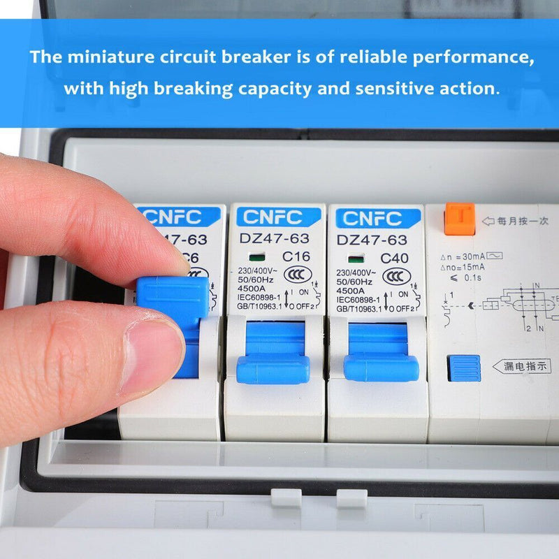 with RCD and 2x MCB Fuse Box Circuit Breaker Garage Consumer Unit 5 Way