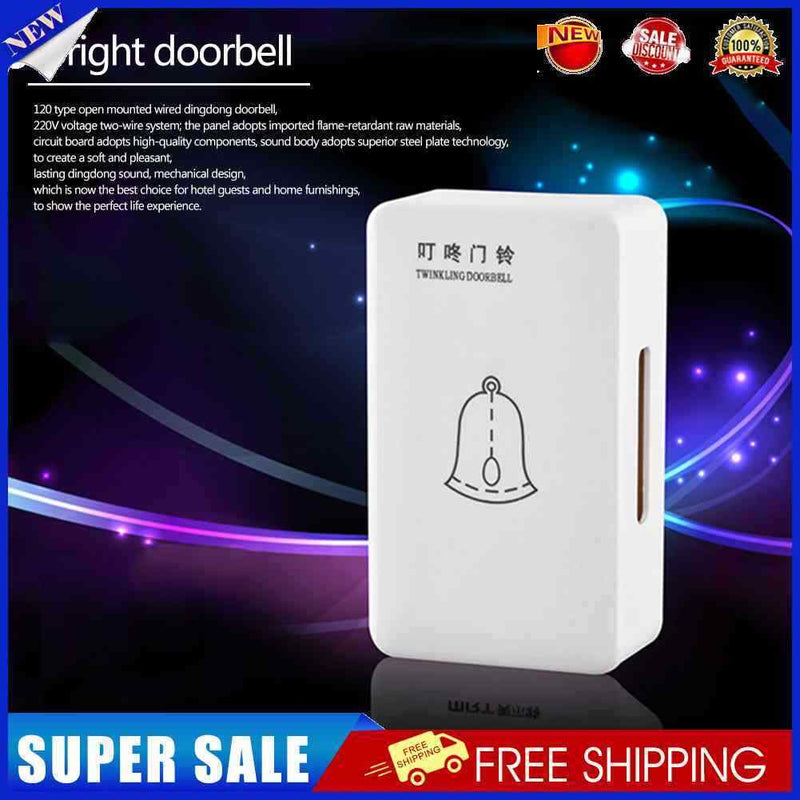 AC 200 Welcome Ding Dong Doorbell Mechanical 2 Wires Surface Mounted Door Bell