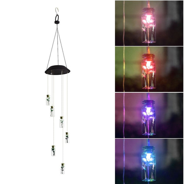 Wind Chime Lamp Wishing Bottle Wind Chime Lamp Solar Light Outdoor Lighting