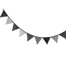 12 Flags 3.2m Black White Cotton Party Wedding Pennant Bunting Banner Decor