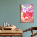 Handmade Angel Cat Heart 5D DIY Full Round Drill Drawing Kit Diamond Painting