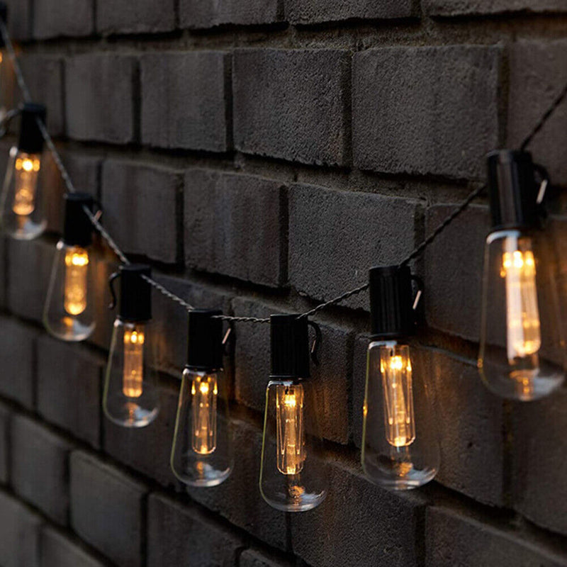 30LED Solar String Lights Bulb Retro Garland Christmas Yard Decor (6.5m)