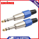 2pcs 6.35mm Stereo Amplifier Plug Metal Microphone Jack Plug-in Audio Connector