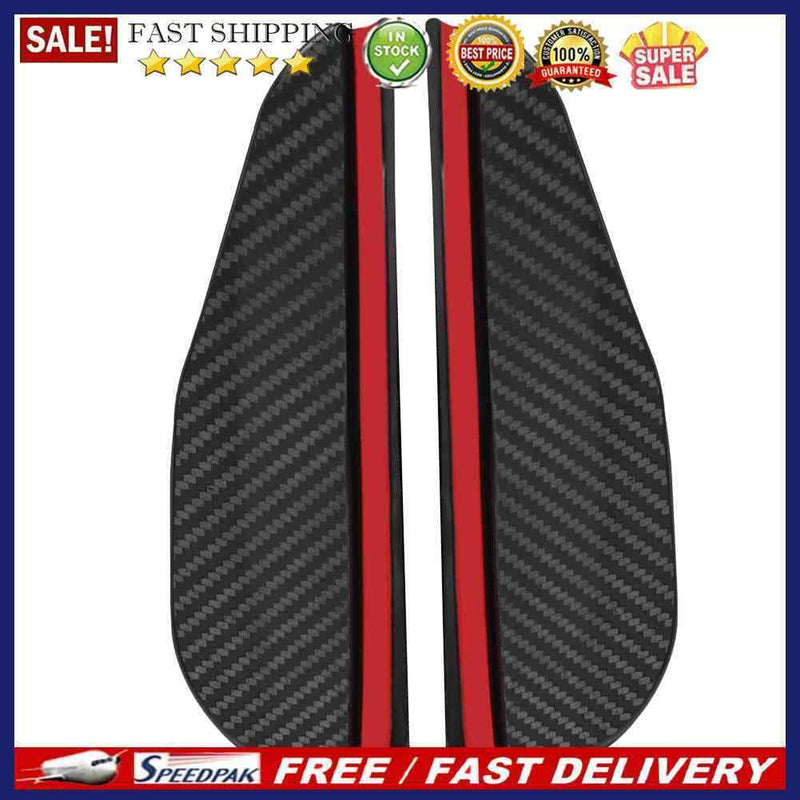2pcs Carbon Fiber Look Car Side Rear View Mirror Rain Visor Snow Guard Shie