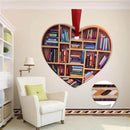 Book Lovers Heart-Shaped Bookshelf Pendant Ornament Christmas Tree Gifts FAST S#