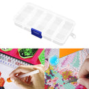 10 Grids Compartments Plastic Transparent Organizer Diamond Storage Box Newly