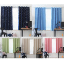 2pcs 100x130cm Full Blackout Shading Stars Curtains Hook Grommet Beige
