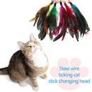 5pcs Cat Teasing Feather Wall Bell Round Pets Kitten Teaser Replacement Toys