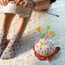 Pastoral Flower Shape Round Pin Cushion Cloth Needle Storage Holder Sewing Tools