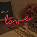 LOVE Sign LED Neon Light USB/Battery Powered Home Party Decor Lamp (Red) Newly