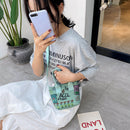 Women Canvas Bucket Shoulder Bag Graffiti Cute Cartoon Crossbody Handbag Pouch