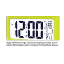 Temperature Alarm Clock LED Digital Backlight Calendar Snooze Clock (Green)