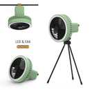 Multifunctional Mini Fan with Tripod Light Desktop for Outdoor Camping Ceiling