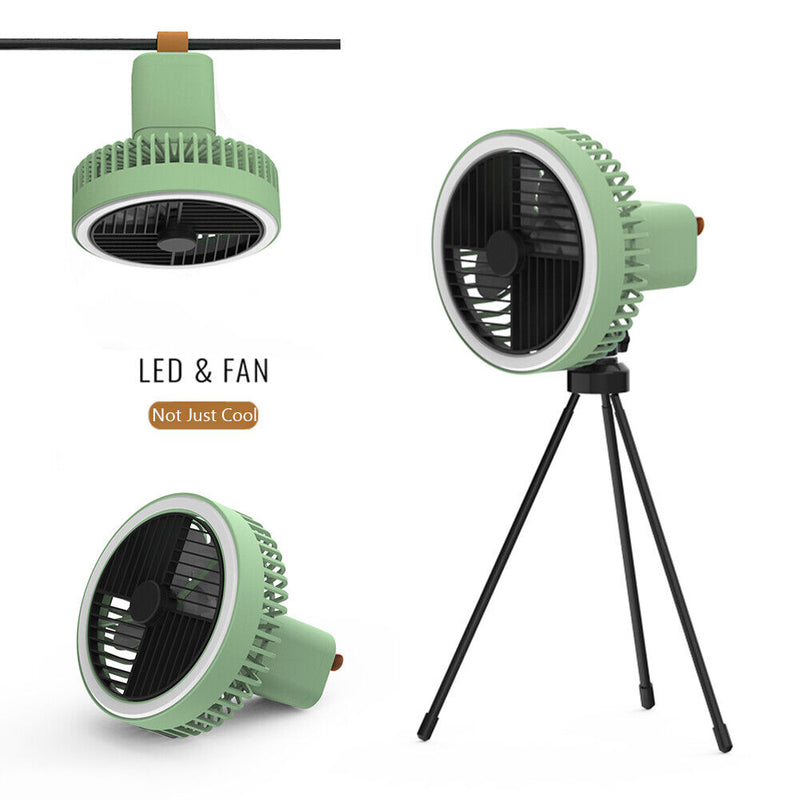 Multifunctional Mini Fan with Tripod Light Desktop for Outdoor Camping Ceiling