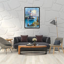 5D Full Round Drill DIY Seaside Light Tower Rhinestone Mosaic Diamond Painting