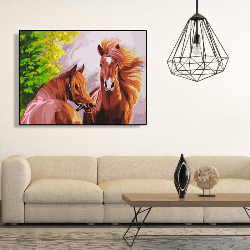 Hand Painted DIY Relax Horse Painting By Numbers Digital Oil Art Picture Decor