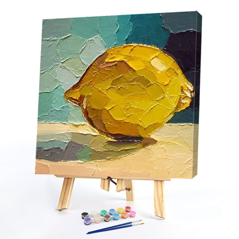 Canvas Paint By Numbers Lemon Oil Hand Painted Drawing Kit Home Wall Decora