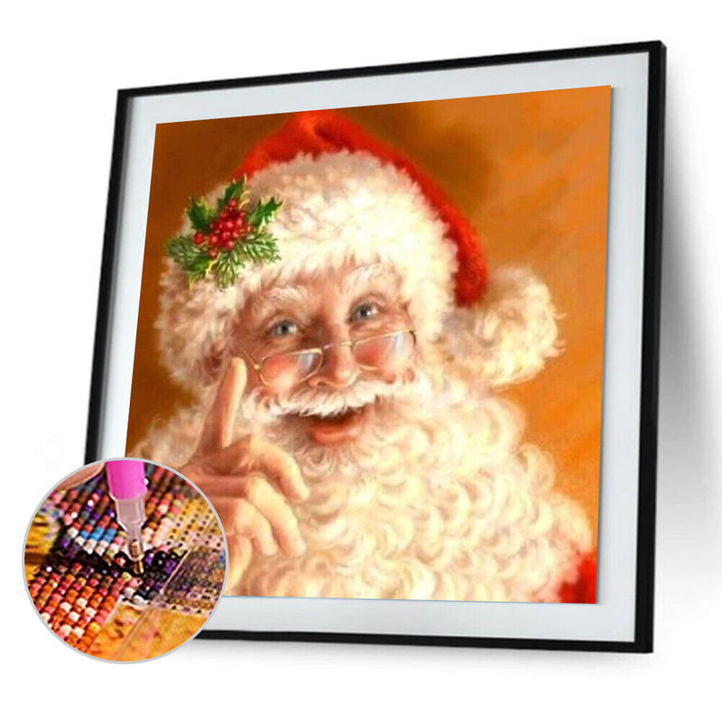 Christmas Santa Claus Rhinestone Drawing Art Full Round Drill Diamond Picture