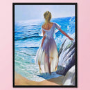 Full Embroidery Seaside Girl DIY Printed Cross Stitch Kit 11CT Needlework Sets